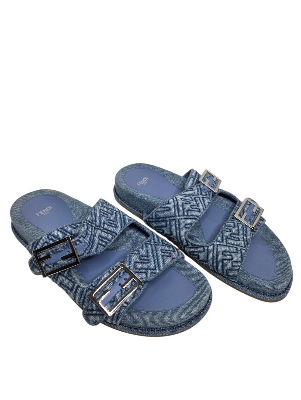 Fendi Feel Slide 'FF Baguette - Blue Denim'